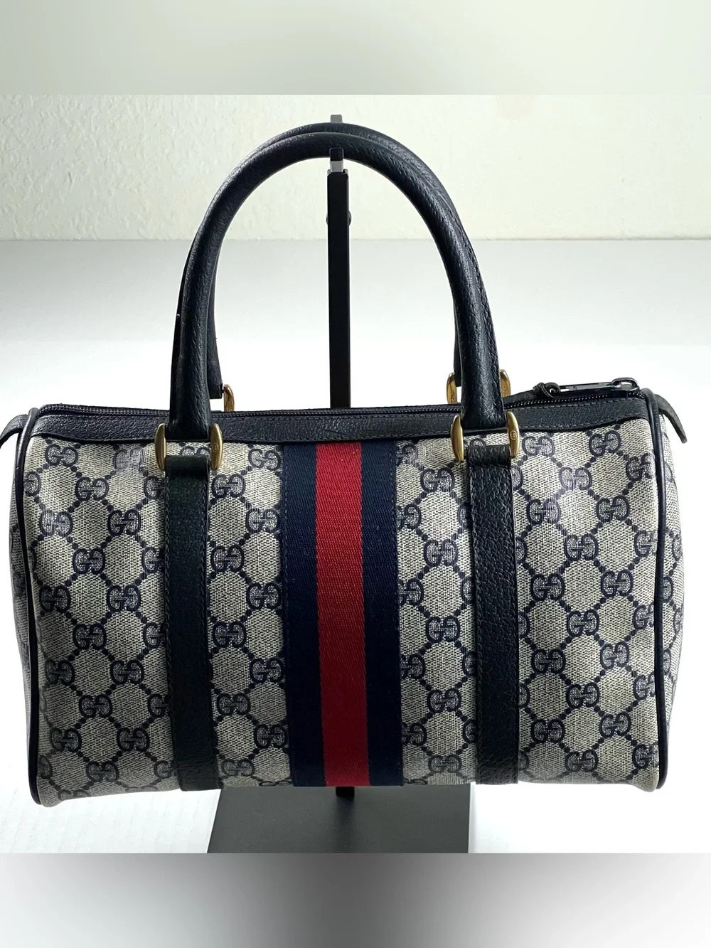 Authentic Vintage Gucci Accessory Collection GG Supreme Boston Bag